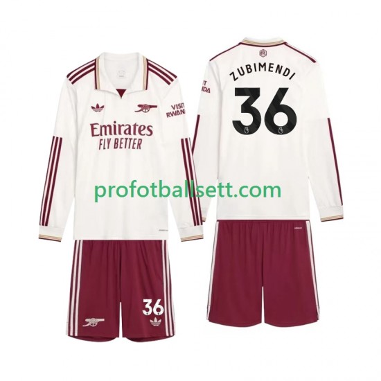 Fotballdrakt Arsenal Zubimendi 36 Barn Tredjekit 2025-2026 Langermet