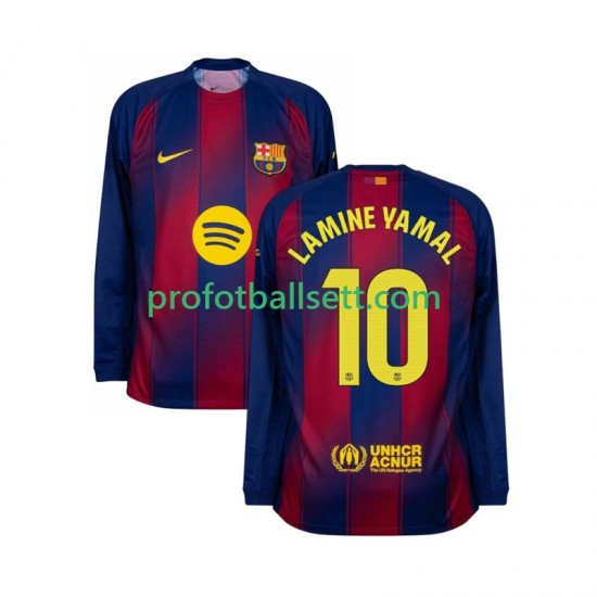 Fotballdrakt FC Barcelona Lamine Yamal 10 Herre Hjemmekit 2025-2026 Langermet