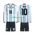 Fotballdrakt Argentina Lionel Messi 10 Barn Hjemmekit VM 2026 Langermet