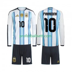Fotballdrakt Argentina Maradona 10 Barn Hjemmekit VM 2026 Langermet
