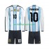 Fotballdrakt Argentina Maradona 10 Barn Hjemmekit VM 2026 Langermet