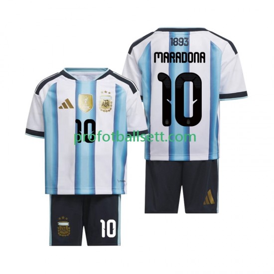 Fotballdrakt Argentina Maradona 10 Barn Hjemmekit VM 2026 Kortermet