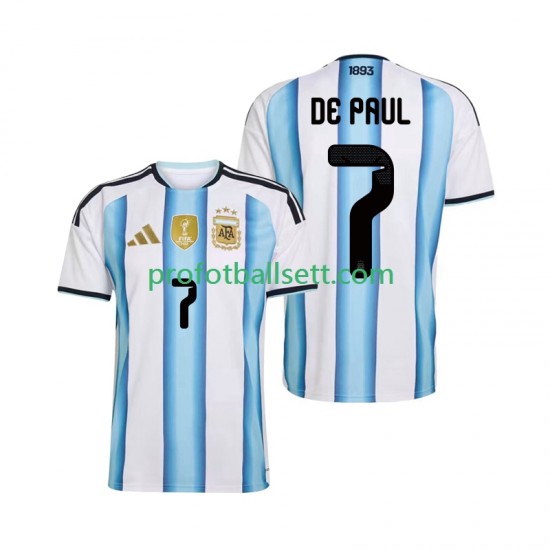 Fotballdrakt Argentina Rodrigo De Paul 7 Herre Hjemmekit VM 2026 Kortermet
