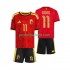 Fotballdrakt Belgia Jeremy Doku 11 Barn Hjemmekit VM 2026 Kortermet