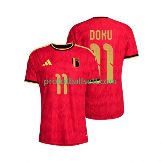 Fotballdrakt Belgia Jeremy Doku 11 Herre Hjemmekit VM 2026 Kortermet