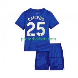 Fotballdrakt Chelsea Moises Caicedo 25 Barn Hjemmekit 2025-2026 Kortermet