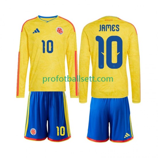 Fotballdrakt Colombia James Rodriguez 10 Barn Hjemmekit VM 2026 Langermet