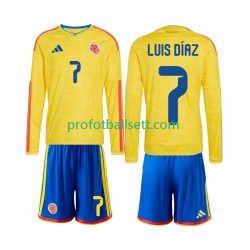 Fotballdrakt Colombia Luis Diaz 7 Barn Hjemmekit VM 2026 Langermet