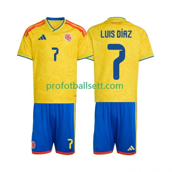 Fotballdrakt Colombia Luis Diaz 7 Barn Hjemmekit VM 2026 Kortermet