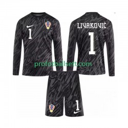 Fotballdrakt Kroatia Keeper DOMINIK LIVAKOVIC 1 Barn Tredjekit 2024 Langermet