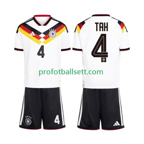 Fotballdrakt Tyskland Jonathan Tah 4 Barn Hjemmekit VM 2026 Kortermet