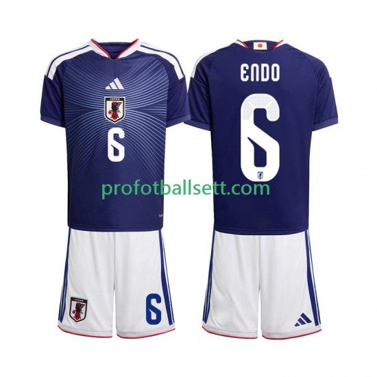 Fotballdrakt Japan Wataru Endo 6 Barn Hjemmekit VM 2026 Kortermet