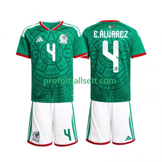 Fotballdrakt Mexico Edson Alvarez 4 Barn Hjemmekit VM 2026 Kortermet