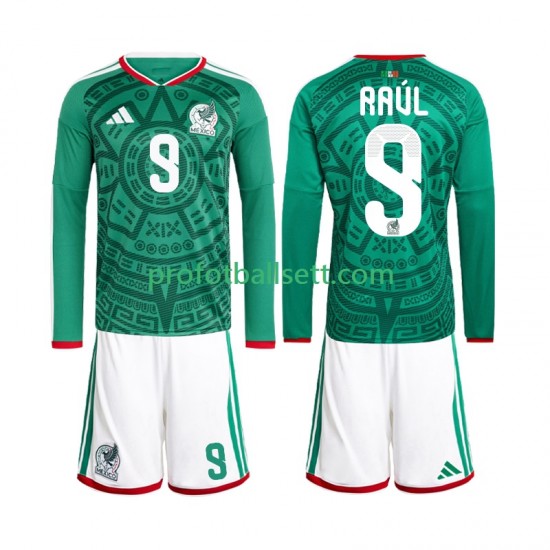 Fotballdrakt Mexico Raul Jimenez 9 Barn Hjemmekit VM 2026 Langermet