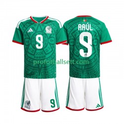 Fotballdrakt Mexico Raul Jimenez 9 Barn Hjemmekit VM 2026 Kortermet