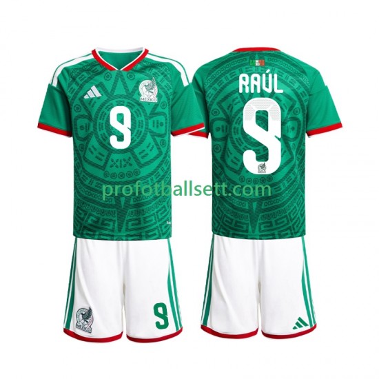 Fotballdrakt Mexico Raul Jimenez 9 Barn Hjemmekit VM 2026 Kortermet