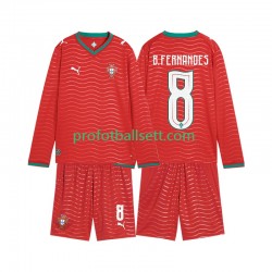 Fotballdrakt Portugal Bruno Fernandes 8 Barn Hjemmekit VM 2026 Langermet