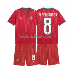 Fotballdrakt Portugal Bruno Fernandes 8 Barn Hjemmekit VM 2026 Kortermet