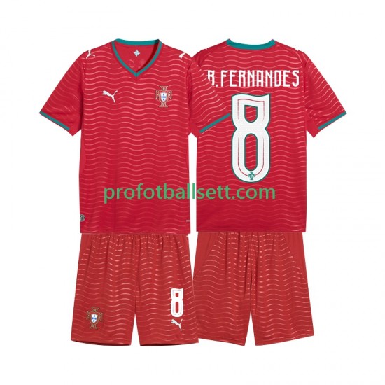 Fotballdrakt Portugal Bruno Fernandes 8 Barn Hjemmekit VM 2026 Kortermet