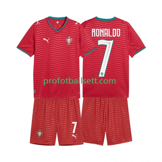 Fotballdrakt Portugal Cristiano Ronaldo 7 Barn Hjemmekit VM 2026 Kortermet