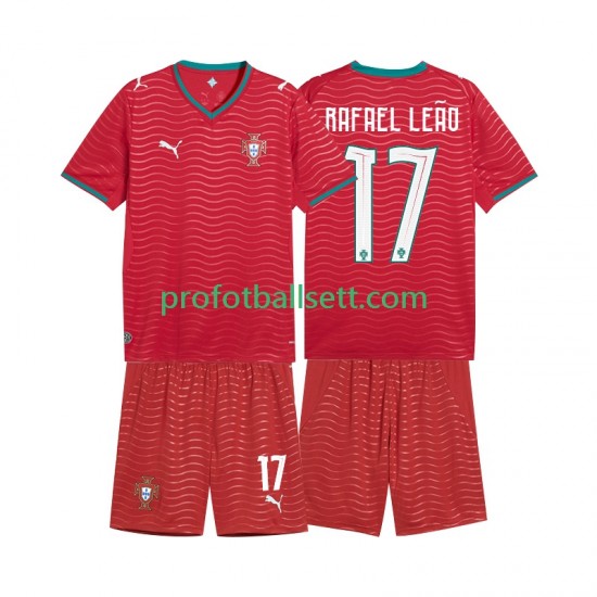 Fotballdrakt Portugal Rafael Leao 17 Barn Hjemmekit VM 2026 Kortermet