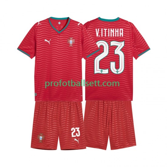 Fotballdrakt Portugal Vitinha 23 Barn Hjemmekit VM 2026 Kortermet