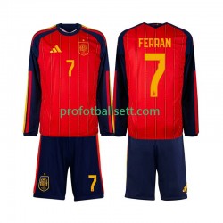 Fotballdrakt Spania Ferran Torres 7 Barn Hjemmekit VM 2026 Langermet