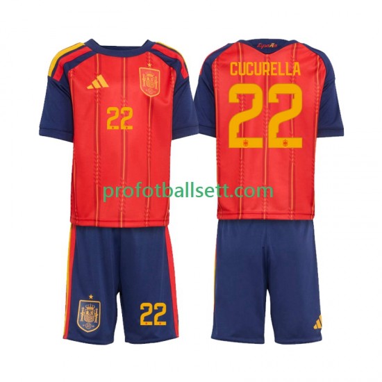 Fotballdrakt Spania Marc Cucurella 22 Barn Hjemmekit VM 2026 Kortermet