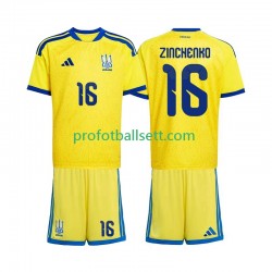 Fotballdrakt Ukraina Oleksandr Zinchenko 16 Barn Hjemmekit VM 2026 Kortermet