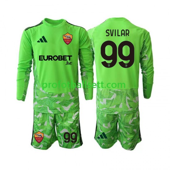 Fotballdrakt AS Roma Keeper Mile Svilar 99 Barn Hjemmekit 2026-2027 Langermet