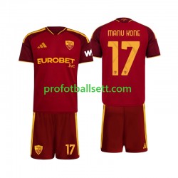 Fotballdrakt AS Roma Manu Kone 17 Barn Hjemmekit 2026-2027 Kortermet