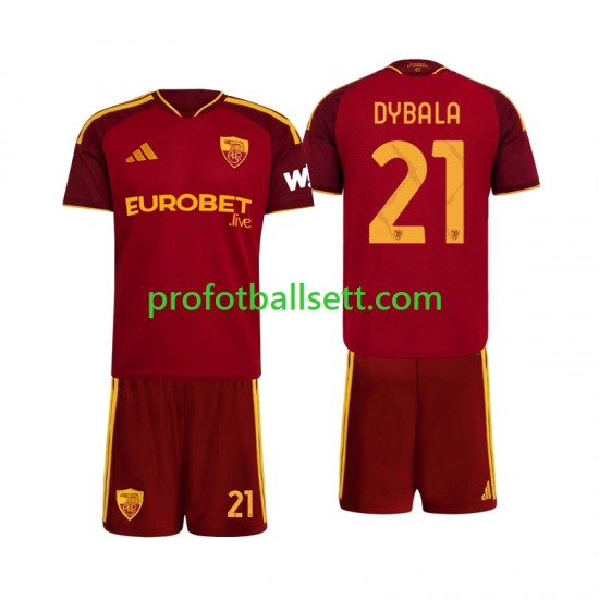 Fotballdrakt AS Roma Paulo Dybala 21 Barn Hjemmekit 2026-2027 Kortermet