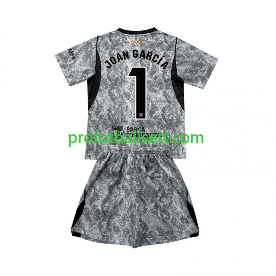 Fotballdrakt FC Barcelona Keeper Joan Garcia 1 Barn Bortekit 2026-2027 Kortermet