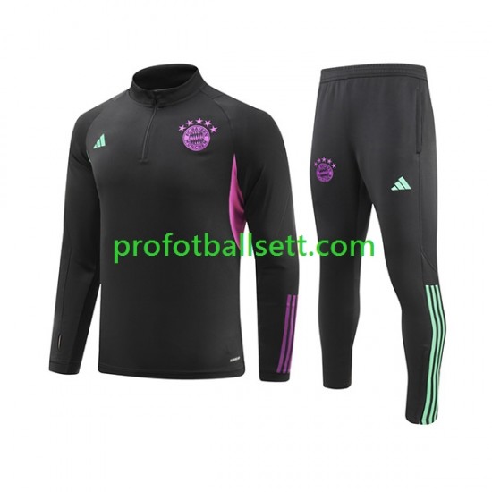 FC Bayern München 2023-2024 Svart Trenings Collegegenser Set