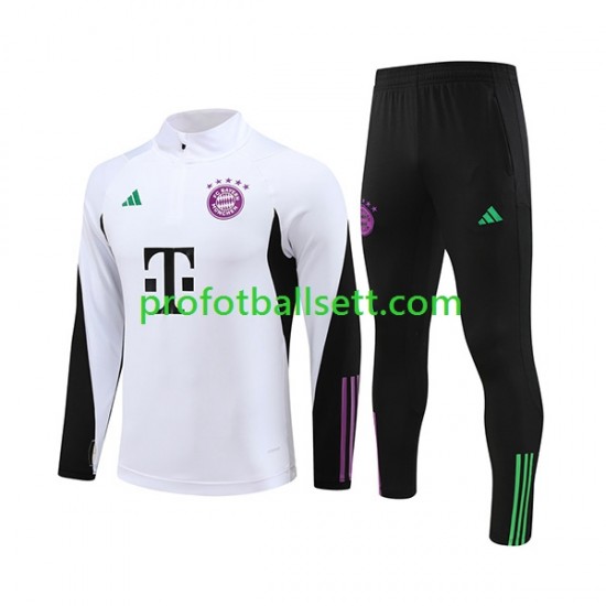 FC Bayern München 2023-2024 Hvit Trenings Collegegenser Set
