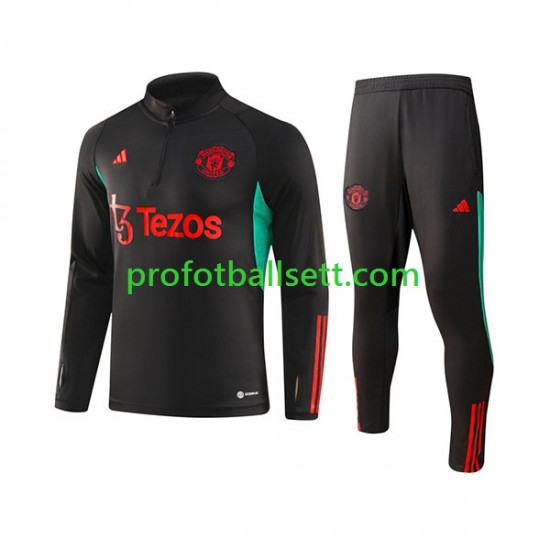 Manchester Utd 2023-2024 Svart Trenings Collegegenser Set