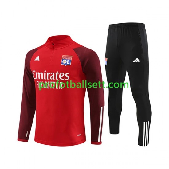 Olympique Lyonnais 2023-2024 Rød Trenings Collegegenser Set