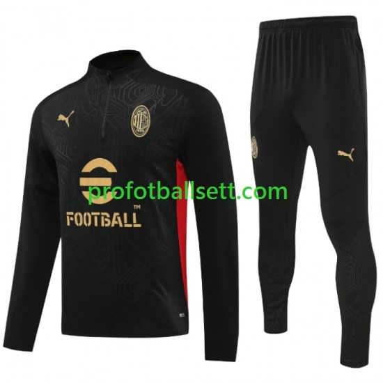 AC Milan 2024-2025 Svart Trenings Collegegenser Set