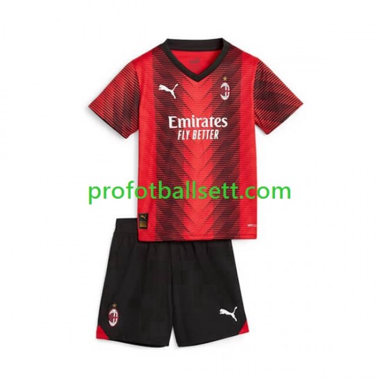 Fotballdrakt AC Milan Barn Hjemmekit 2023-2024 Kortermet