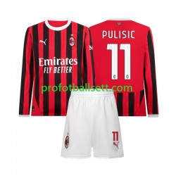 Fotballdrakt AC Milan Christian Pulisic 11 Barn Hjemmekit 2024-2025 Langermet