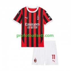 Fotballdrakt AC Milan Christian Pulisic 11 Barn Hjemmekit 2024-2025 Kortermet