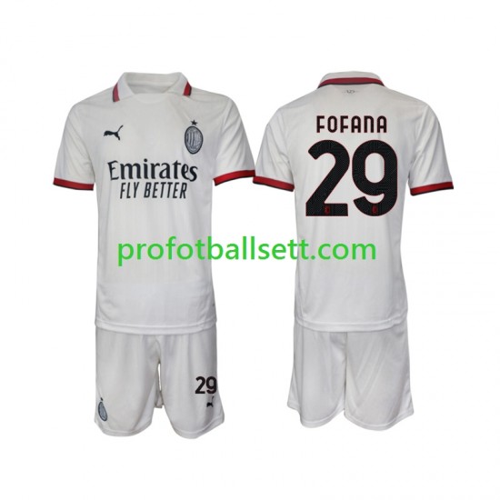 Fotballdrakt AC Milan Fofana 29 Barn Bortekit 2024-2025 Kortermet