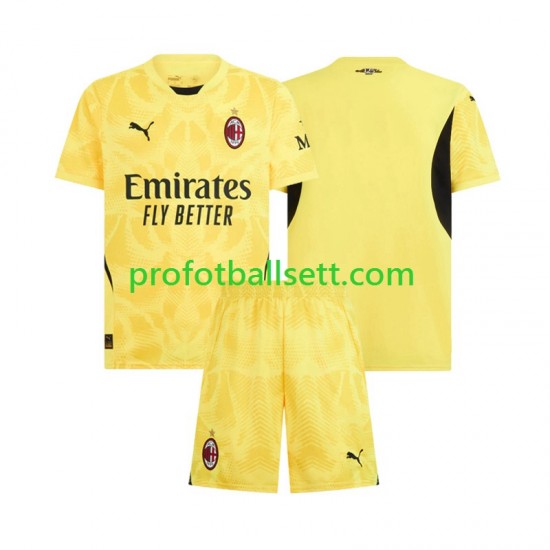 Fotballdrakt AC Milan Keeper Barn Bortekit 2024-2025 Kortermet