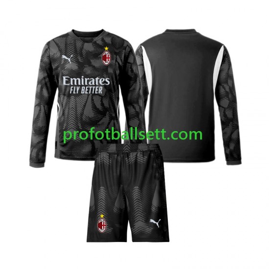 Fotballdrakt AC Milan Keeper Barn Hjemmekit 2024-2025 Svart Langermet
