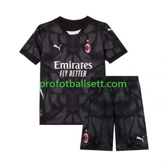 Fotballdrakt AC Milan Keeper Barn Hjemmekit 2024-2025 Svart Kortermet