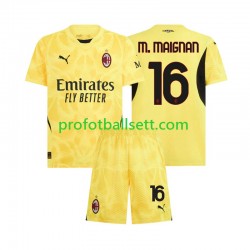 Fotballdrakt AC Milan Keeper Mike Maignan 16 Barn Bortekit 2024-2025 Kortermet