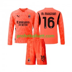 Fotballdrakt AC Milan Keeper Mike Maignan 16 Barn Fjerdekit 2024-2025 Langermet
