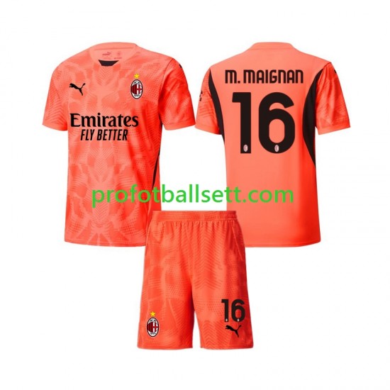 Fotballdrakt AC Milan Keeper Mike Maignan 16 Barn Fjerdekit 2024-2025 Kortermet