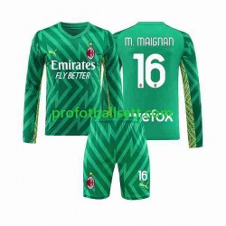 Fotballdrakt AC Milan Keeper Mike Maignan 16 Barn Hjemmekit 2023-2024 Langermet