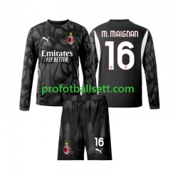 Fotballdrakt AC Milan Keeper Mike Maignan 16 Barn Hjemmekit 2024-2025 Svart Langermet